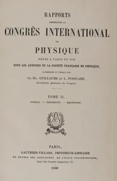 Guillaume,C.E. и L.Poincare (изд.). – Rapports presentes au Congres International de Physique..