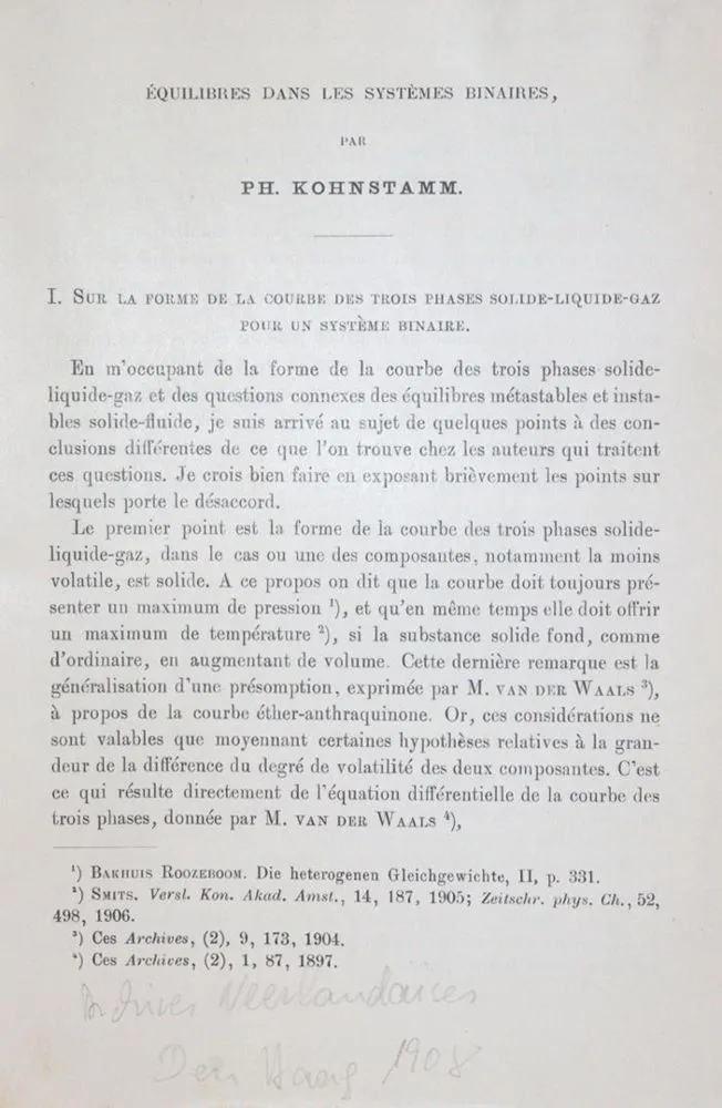 Kolekcja – 9 nadbitek z Archives neerlandaises des sciences exactes et naturelles, 1908