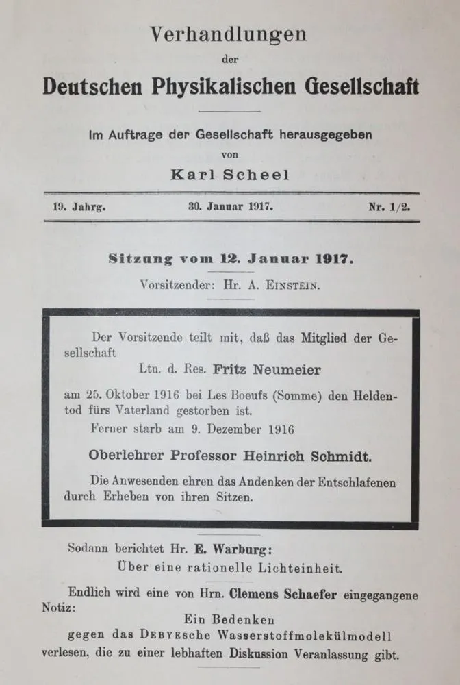 Scheel,K. (ed.). – Verhandlungen der Deutschen Physikalischen Gesellschaft