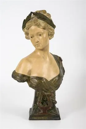 Jugendstil buste: Allegorie van kunst en poëzie