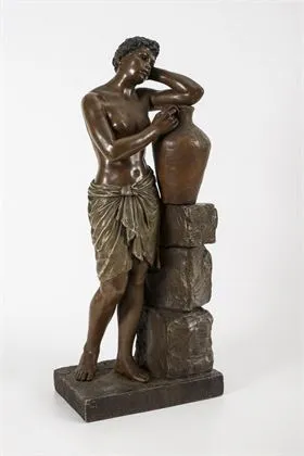 Figurka: Afričanka s džbánem. Wiener Manufaktur Friedrich Goldscheider