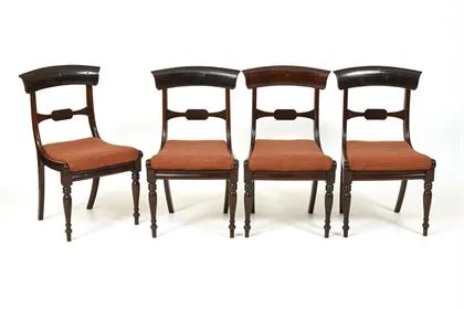 4 chaises Biedermeier d'Allemagne du Nord