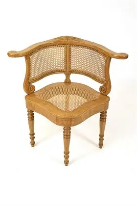 Chaise d'angle de bureau avec cannage viennois
