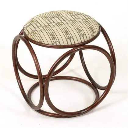 Rare tabouret en bois courbé. Jacob & Josef Kohn, Vienne