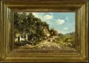 Kock, Otto, 1921 Itzehoe - 1999 München – Öl/Holz, 24 x 40 cm, "Dorfstraße mit Prozession", u.r. sign., Lit.: Artprice;