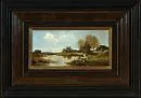 Kock, Otto, 1921 Itzehoe - 1999 München – Öl/Sperrholzplatte, 10 x 20 cm, "Landschaft mit Schafen", u.l. sign., Lit.: Artprice;