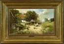 Kock, Otto, 1921 Itzehoe - 1999 München – Olie/multiplex, 24 x 40 cm, "Processie", gesigneerd rechtsonder, gedateerd (19)89, lit.: Artprice