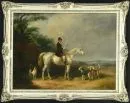 19th/20th c. copyist – Oil/canvas on panel, 47 x 65 cm, "Mr. William Long on Bertha", copy after W. and H. Barraud, indistinctly signed lower right