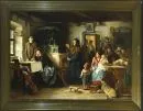 Copiste des 19e/20e s. – Huile/toile, 100 x 144 cm, "Die ereilten Flüchtlinge", copie d'après E. Kurzbauer, cachet au dos "Johann Strobl, Wien"
