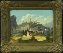 Landschaftsmaler des 19. Jh. – Öl/Krt, 28 x 37 cm, "Blick auf Schloss Hohenschwangau";