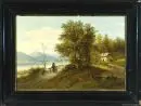 Peintre paysagiste du 19e s. – Huile/toile, 47 x 69 cm, titré au dos "In der Wachau", signé en bas à droite "E. Boehm"