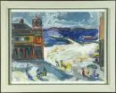 Landschaftsmaler des 20. Jh. – Acryl/Lwd, 60 x 80 cm, "Landschaft mit Kirche", u.l. undeutl. sign.;