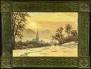 Landschaftsmaler des 20. Jh. – Öl/Hartfaser, 16 x 23 cm, "Winterlandschaft", Messingrahmen;
