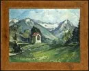 Landschaftsmaler des 20. Jh. – Öl/Lwd auf Krt gez., 37 x 48 cm, "Landschaft mit Marterl", u.r. undeutl. sign., rücks. bez. "Eberhard Neef";