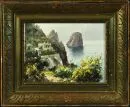 20th c. landscape painter – Oil/canvas, 21 x 27.5 cm, "Faraglioni-Felsen vor Capri", indistinct signature lower middle