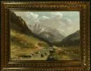 Michel, A., Künstler des 20. Jh. – Öl/Lwd, 52 x 73 cm, "Wanderer in Gebirgslandschaft", u.r. sign.;