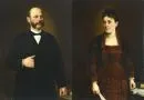 Portraitmaler des 19./20. Jh. – 2 Gemälde, Öl/Lwd, doubl., je 110 x 80 cm, "Bildnisse eines Ehepaares", Gegenstücke, je undeutl. sign., o.R;