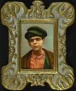 Portraitmaler des 20. Jh. – Öl/Lwd auf Hartfaser gez., 18 x 13 cm, "Junge mit Zigarette";