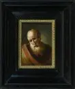 Portraitiste probablement du 19e s. – Huile/bois, 12,5 x 9 cm, "Vieil homme barbu"