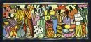 Thango, Francois, 1936 - 1981 – Opaque colors/canvas on panel, 39 x 91 cm, "Group of Figures", signed lower right, lit.: Artprice