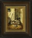 Tiermaler des 19./20. Jh. – Öl/Holz, 20 x 16 cm, "Hühner vor dem Stall", u.l. undeutl. sign., Ortsbez. "München";