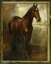 Peintre animalier des 19e/20e s. – Huile/carton, 55 x 45 cm, "Cheval debout"