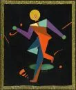 Unbekannter Künstler des 20. Jh. – Öl/Krt, 31,5 x 26,5 cm, "Abstrahierte Figur", u.m. bez.;