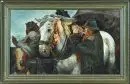 Artiste inconnu du 20e s. – Huile/toile, 45 x 75 cm, "Cocher avec lampe", sign. illisible en bas à droite