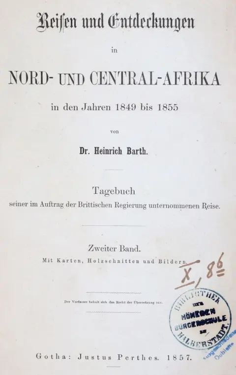 Barth, H. – Podróże i odkrycia w Afryce Północnej i Środkowej w latach 1849-1855