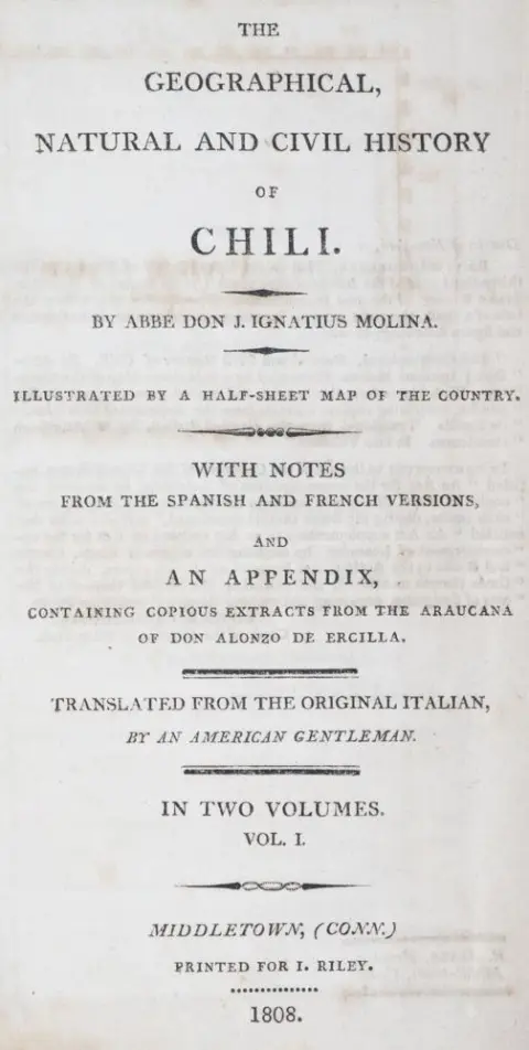 Molina,J.I. – The geographical, natural and civil history of Chili