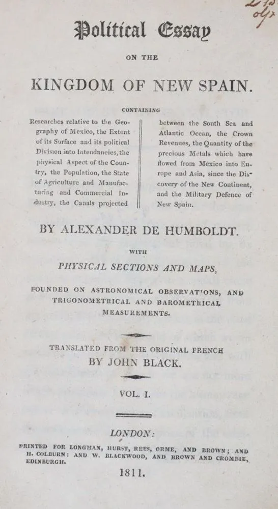 Humboldt,A.v. – Political Essay on the Kingdom of New Spain