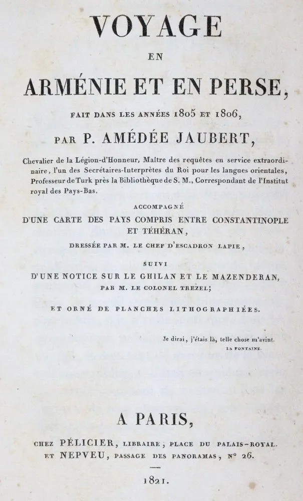 Жобер, А. – Путешествие в Армению и Персию, совершённое в 1805 и 1806 годах