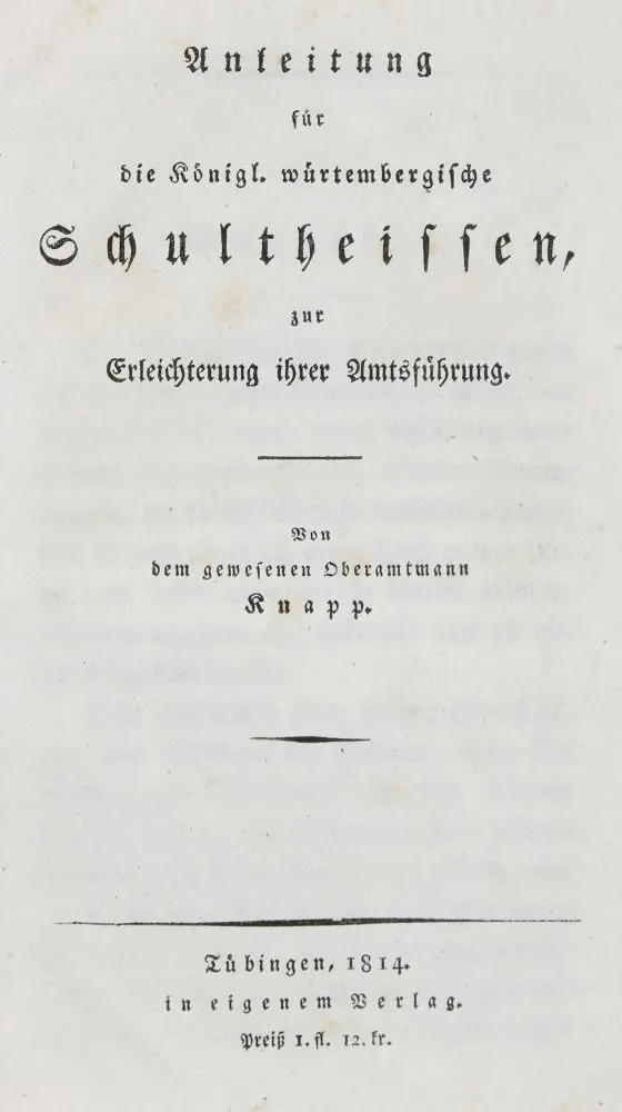 Knapp, (G.). – Anleitung für die königl
