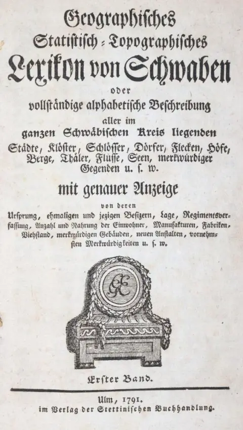 (Röder,P.L.H.). – Geographical statistical-topographical lexicon of Swabia or complete alphabetical description a