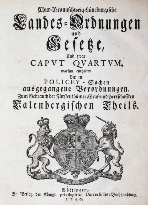 Chur-Braunschweig-Lüneburgische – Ordonnances et lois provinciales, notamment Caput Quartum..