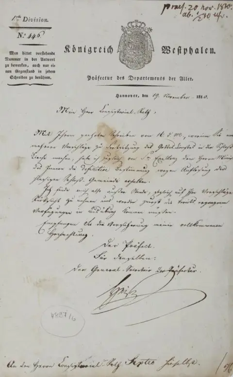 Hanovre. – Acta concernant la dissolution de la communauté du château en 1810 (titre manuscrit sur la couverture)