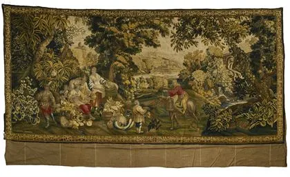 Grande tapisserie avec bordure de rinceaux