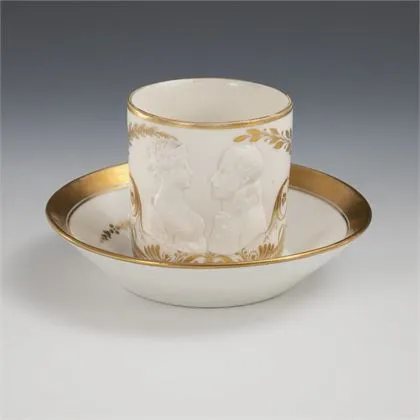Tasse portrait : reine Luise et Friedrich Wilhelm III