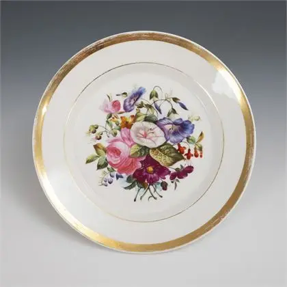 Assiette Biedermeier avec peinture florale. KPM Berlin