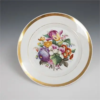Assiette Biedermeier avec peinture florale. KPM Berlin