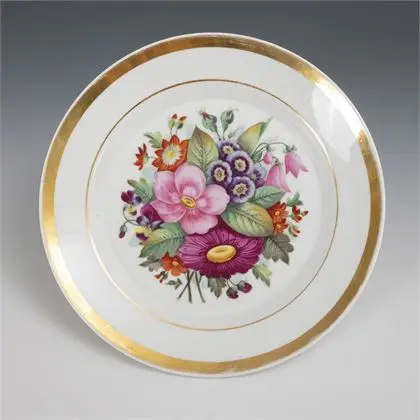 Assiette Biedermeier avec peinture florale. KPM Berlin
