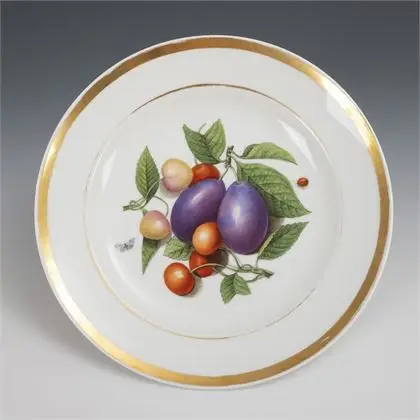 Assiette Biedermeier avec peinture de fruits. KPM Berlin