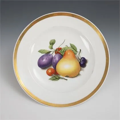 Assiette Biedermeier avec peinture de fruits. KPM Berlin