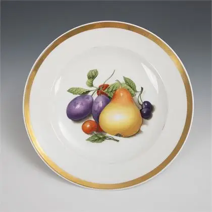 Assiette Biedermeier avec peinture de fruits. KPM Berlin