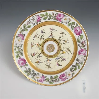 Assiette avec peinture d'oiseaux. KPM Berlin