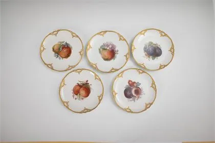 5 plates with fruit painting. KPM Berlin