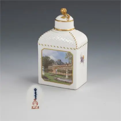 Boîte à thé vues Sanssouci. KPM Berlin