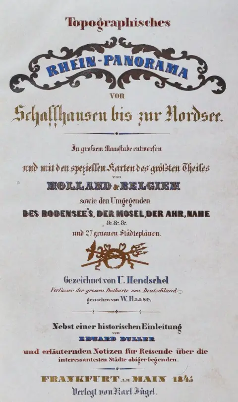 Hendschel,U. – Topographisches Rhein-Panorama von Schaffhausen bis zur Nordsee