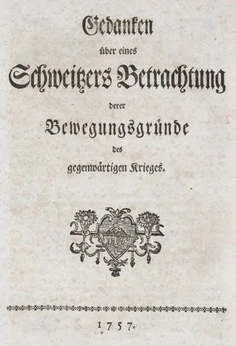 Gedanken – über eines Schweitzers Betrachtung derer Bewegungsgründe des gegenwärtigen Krieges