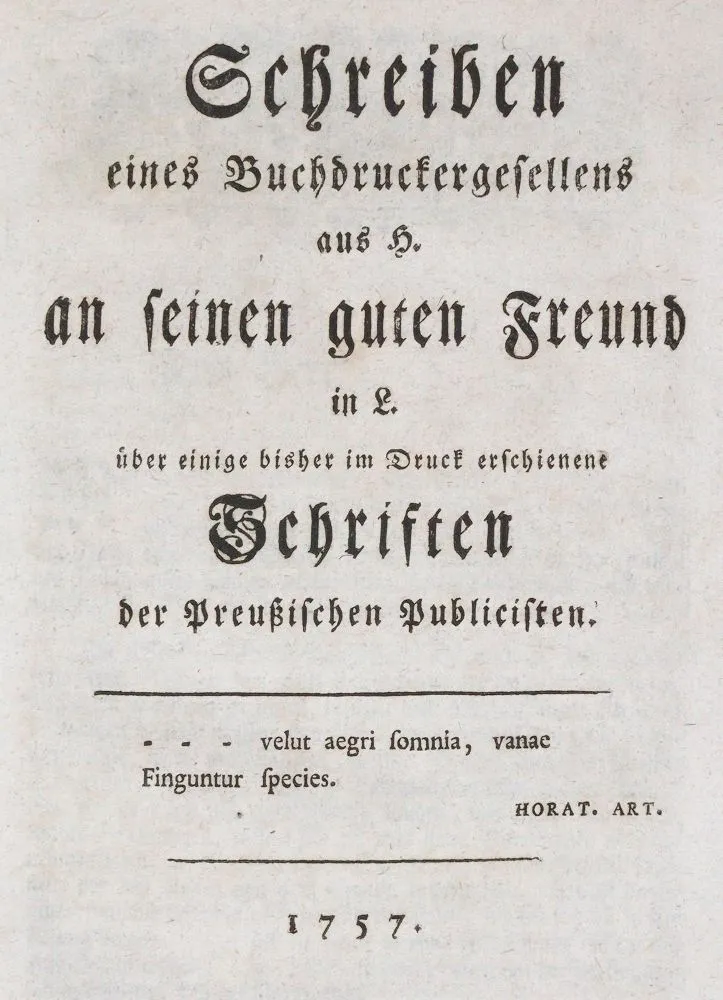 (Heyne,C.G.). – Schreiben eines Buchdruckergesellens aus H